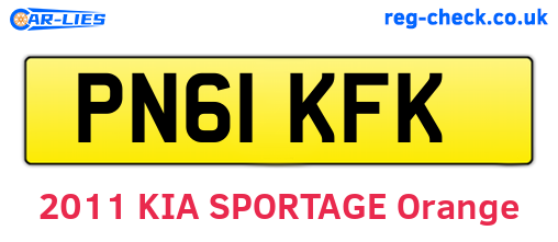 PN61KFK are the vehicle registration plates.