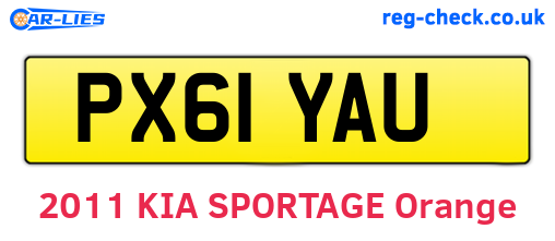 PX61YAU are the vehicle registration plates.
