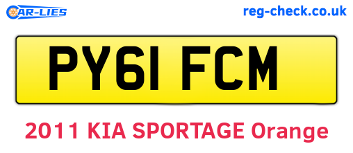PY61FCM are the vehicle registration plates.