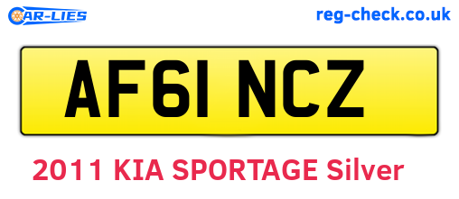 AF61NCZ are the vehicle registration plates.