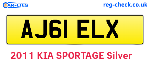 AJ61ELX are the vehicle registration plates.
