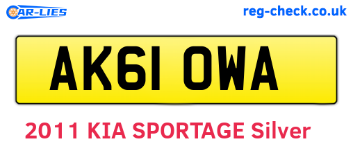AK61OWA are the vehicle registration plates.