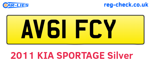 AV61FCY are the vehicle registration plates.