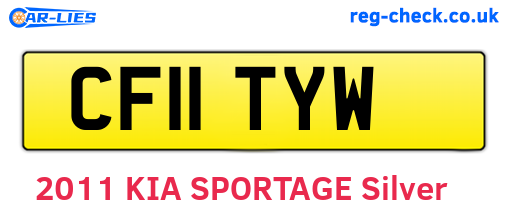 CF11TYW are the vehicle registration plates.