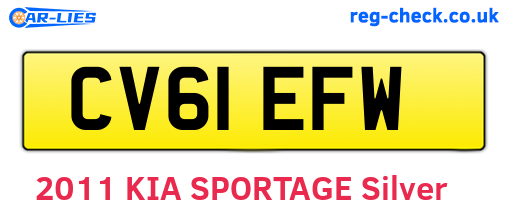 CV61EFW are the vehicle registration plates.