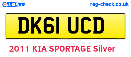 DK61UCD are the vehicle registration plates.