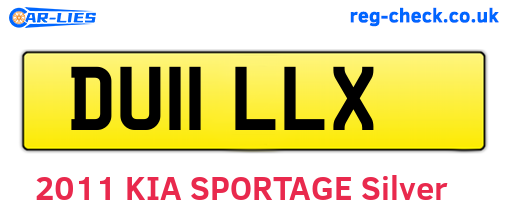 DU11LLX are the vehicle registration plates.