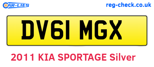 DV61MGX are the vehicle registration plates.