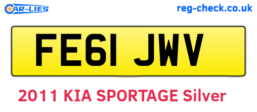 FE61JWV are the vehicle registration plates.