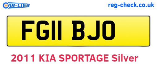 FG11BJO are the vehicle registration plates.