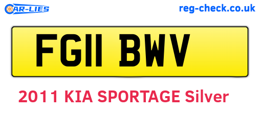 FG11BWV are the vehicle registration plates.