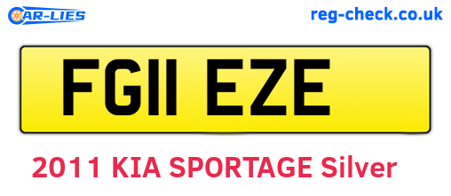 FG11EZE are the vehicle registration plates.