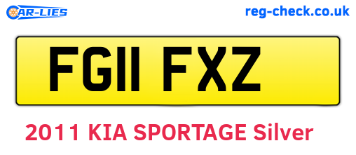 FG11FXZ are the vehicle registration plates.