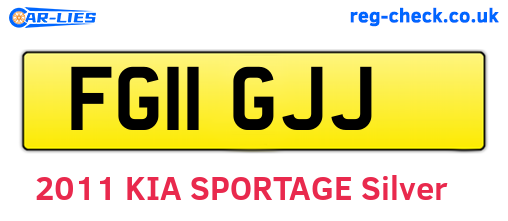FG11GJJ are the vehicle registration plates.