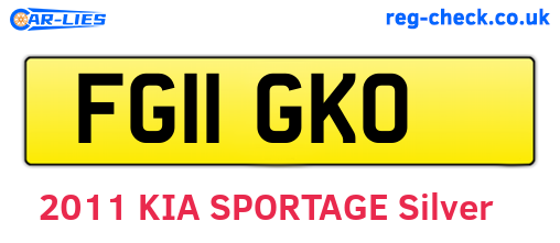FG11GKO are the vehicle registration plates.