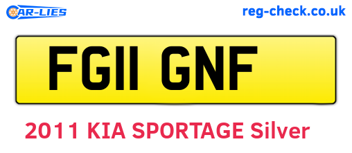 FG11GNF are the vehicle registration plates.