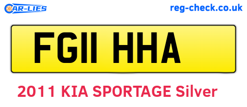 FG11HHA are the vehicle registration plates.