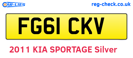FG61CKV are the vehicle registration plates.