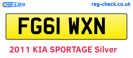 FG61WXN are the vehicle registration plates.