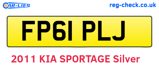 FP61PLJ are the vehicle registration plates.