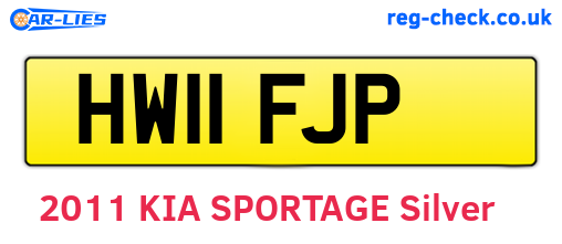 HW11FJP are the vehicle registration plates.