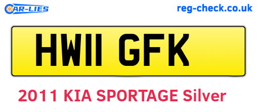 HW11GFK are the vehicle registration plates.