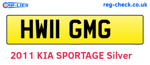 HW11GMG are the vehicle registration plates.