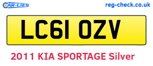 LC61OZV are the vehicle registration plates.