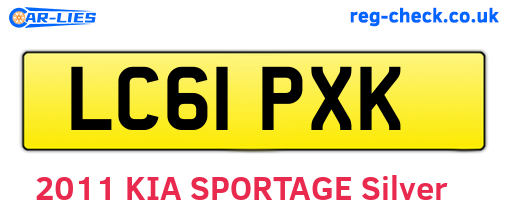 LC61PXK are the vehicle registration plates.