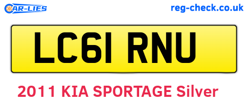 LC61RNU are the vehicle registration plates.