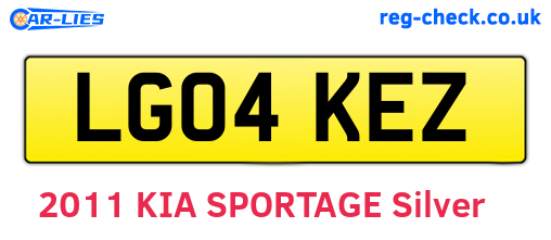 LG04KEZ are the vehicle registration plates.