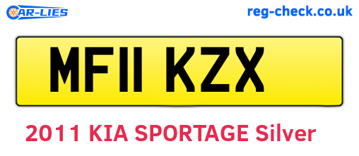 MF11KZX are the vehicle registration plates.