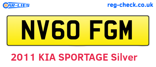 NV60FGM are the vehicle registration plates.