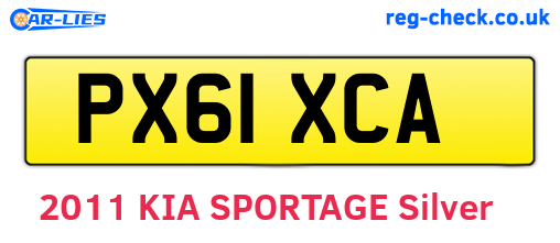 PX61XCA are the vehicle registration plates.