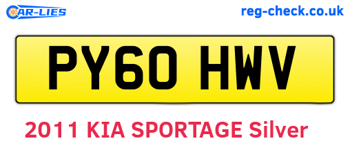 PY60HWV are the vehicle registration plates.