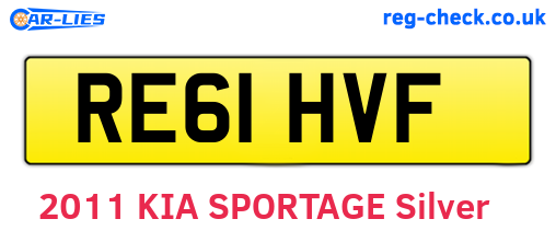RE61HVF are the vehicle registration plates.