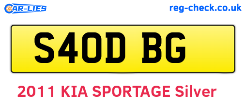 S40DBG are the vehicle registration plates.