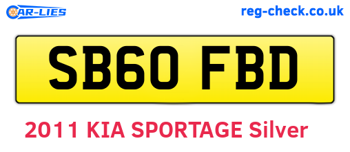 SB60FBD are the vehicle registration plates.