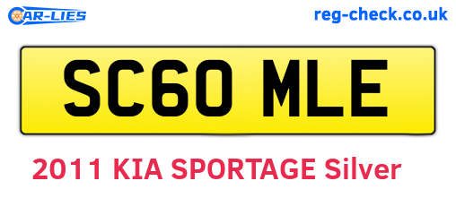 SC60MLE are the vehicle registration plates.