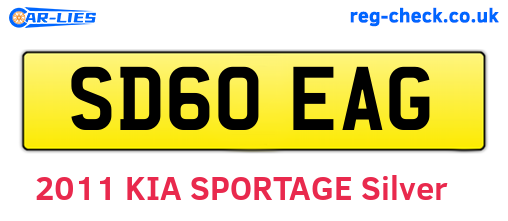 SD60EAG are the vehicle registration plates.