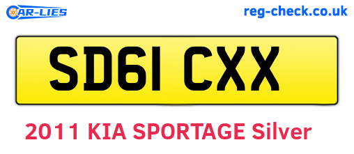 SD61CXX are the vehicle registration plates.