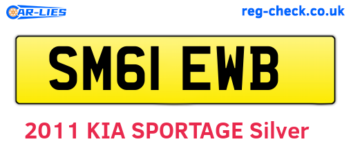 SM61EWB are the vehicle registration plates.
