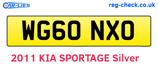 WG60NXO are the vehicle registration plates.