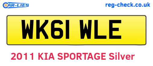 WK61WLE are the vehicle registration plates.