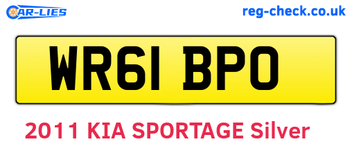 WR61BPO are the vehicle registration plates.
