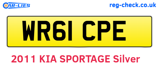 WR61CPE are the vehicle registration plates.