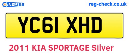 YC61XHD are the vehicle registration plates.