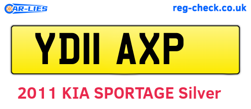 YD11AXP are the vehicle registration plates.