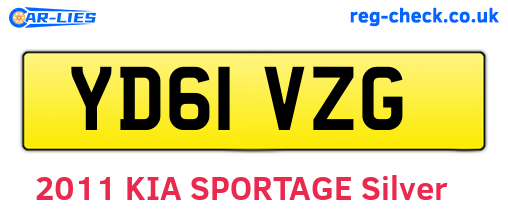 YD61VZG are the vehicle registration plates.