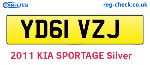 YD61VZJ are the vehicle registration plates.